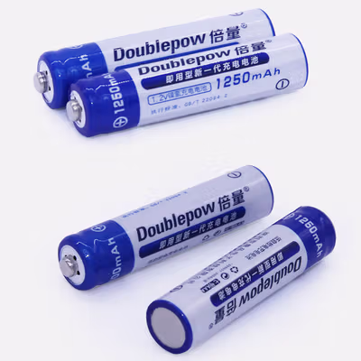 Doublepow Baterai Isi Ulang AAA Ni-MH Button Top 1250mAh 1.2V 2 PCS - No Color — gambar 3