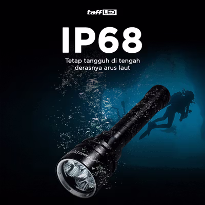 TaffLED Senter Selam Diving CREE T6 Waterproof IP68 10000 Lumens - TG-S151 - Black — gambar 3