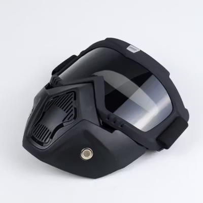 TaffSPORT BOLLFO Kacamata Goggles Mask Motor Retro Windproof - MT-04 - Black/Gray — gambar 3