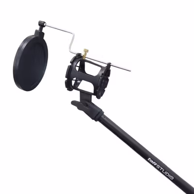 TaffSTUDIO Microphone Standing Holder Tripod 3xSmartphone Holder - NB-04P - Black — gambar 3
