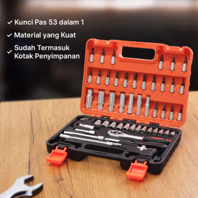 Taffware Peralatan Set Kunci Pas Professional Tools 53in1 - CR-V53 - No Color — gambar 3