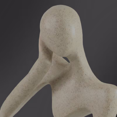 VILEAD Pajangan Dekorasi Nordic Abstract Thinker Statue Resin Style A - Z090 - Beige — gambar 3