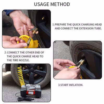 Deemount Adapter Hose Konektor Selang Pompa Angin Ban Ordinary - DK02 - Golden — gambar 3