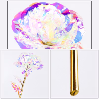 ACEVIVI Bunga Mawar Dekorasi Gold Foil Flower Galaxy Rose - AC0113 - Pink — gambar 3