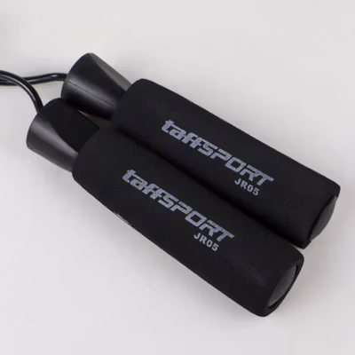 TaffSPORT Tali Skipping Speed Jump Rope Bearing Non Slip Sports Weight - JR05 - Black — gambar 3