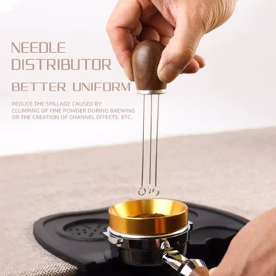 FENINCAFE Tamper Jarum Kopi Espresso Needle Distributor - CY-B222 - Brown — gambar 3