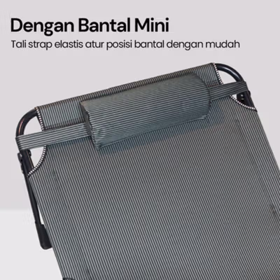 Zero Gravity Kursi Kasur Lipat Portable Folding Escort Bed - NG1 - Black — gambar 3