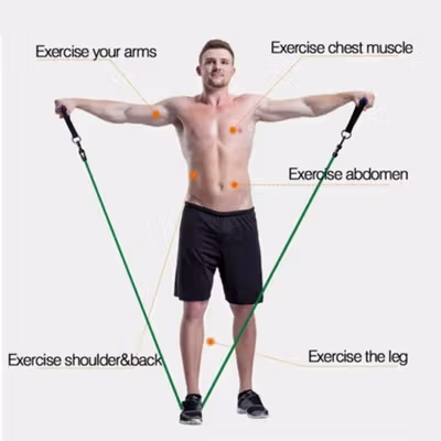TaffSPORT Set Tali Stretching Resistance Band 11 PCS/Set - YR2-11 - Black — gambar 3