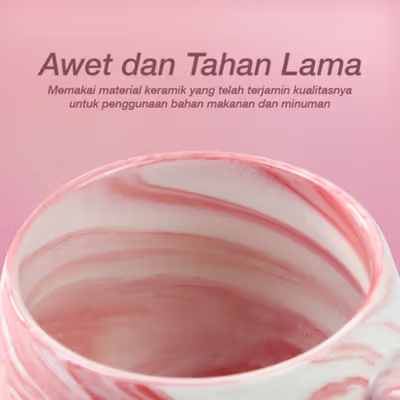 MDZF Cangkir Kopi Keramik Flamingo Aesthetic Coffee Mug 320ml - H1215 - Pink — gambar 3