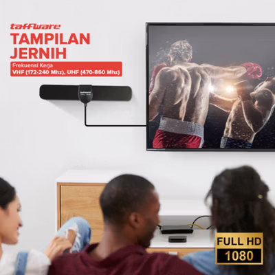 Taffware Antena TV Digital Indoor DVB-T2 25dB - TFL-D141 - Black — gambar 3