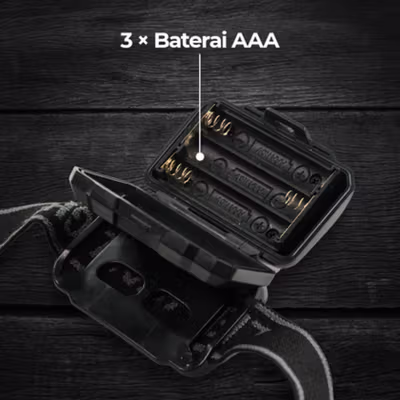 TaffLED Headlamp LED Multifunction Outdoor Lighting 3W - GD63 - Black — gambar 3