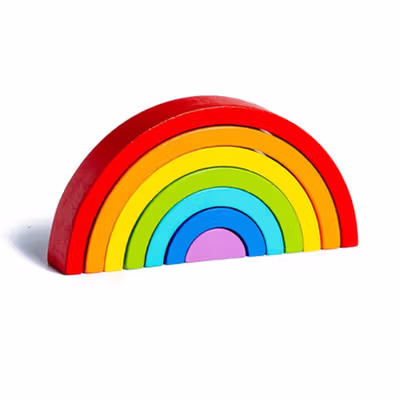 Diikamiiok Mainan Anak Montessori Rainbow Bridge Children Toy - QT07 - Multi-Color — gambar 3