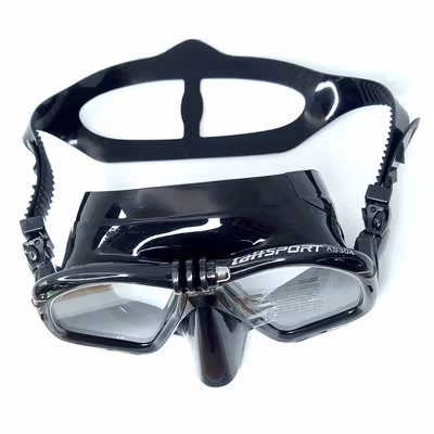 TaffSPORT Kacamata Selam Snorkeling Wide View GoPro Mount Diving Mask - AS304 - Black — gambar 3