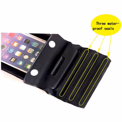 FlyOcean Casing Anti Air Smartphone Waterproof Case Underwater Bag - FL177 - Black — gambar 3