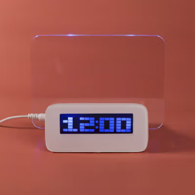 Satzuma Jam LCD Display Alarm Clock with Memo Board - 003 - White — gambar 3