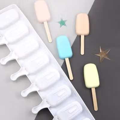 Allforhome Cetakan Es Krim 8 Grid with Popsicle Sticks - JS282 - White — gambar 3
