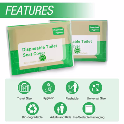 Comfort Plus Cover Dudukan Toilet Disposable Seat Cover 5 Pack - IF1 - White — gambar 3