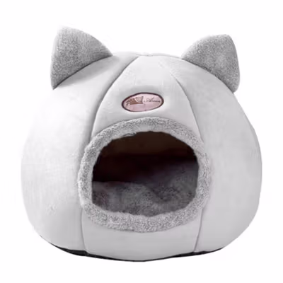 AOXIN Tempat Tidur Hewan Peliharaan Kucing Cat House Tent M - HTC01 - Gray — gambar 3