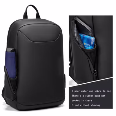 BANGE Tas Ransel Laptop Anti Theft USB Charging - BG-7216 - Black — gambar 3