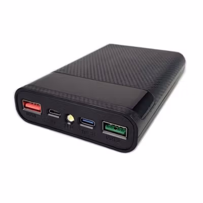 Kebidumei Power Bank DIY Case LCD Display Dual USB Port 4 PCS 18650 - KA4 - Black — gambar 3