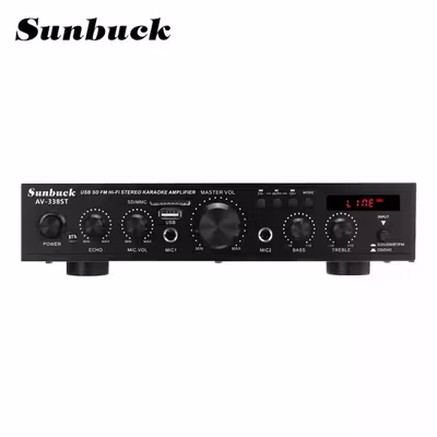Sunbuck Audio Amplifier Bluetooth EQ Karaoke Home Theater FM 2000W - AV-338ST - Black — gambar 3