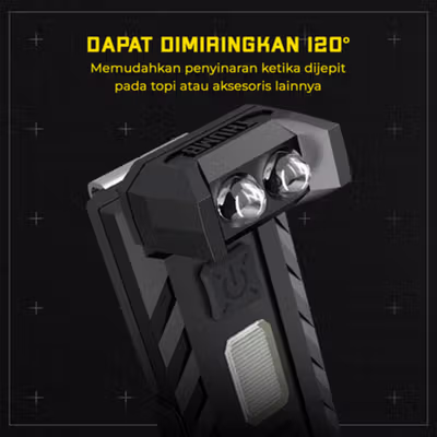 NITECORE Dual Color LED USB Rechargeable Keychain Light - THUMB - Black — gambar 3