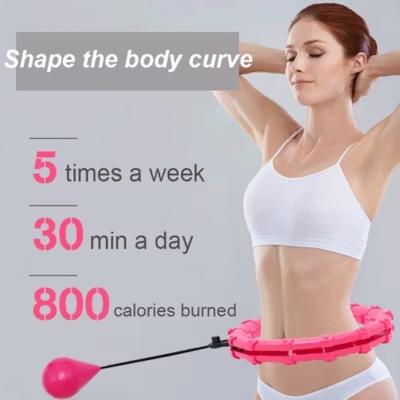 RUNASK Alat Fitness Cincin Pelangsing Hula Hoop Waist Adjustable - RK013 - Blue — gambar 3