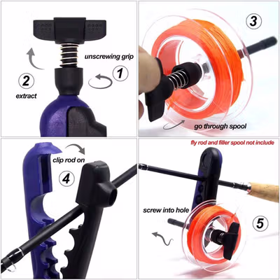 LUREHOLIC Gulungan Senar Pancing Portable Line Winder Spooler - R6 - Black — gambar 3
