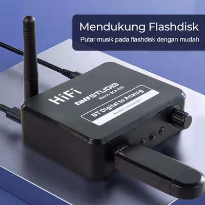 TaffSTUDIO DAC Audio Bluetooth 5.3 Receiver HiFi Digital to Analog - BLS-B35 - Black — gambar 3