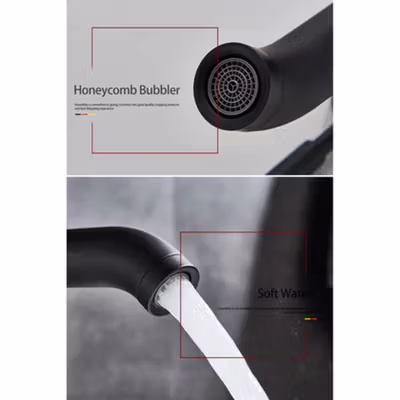 Hownifety Keran Air Wastafel Bathroom Faucet Mixer Tap - L298 - Black — gambar 3
