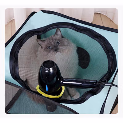 McPhee Kandang Lipat Hewan Peliharaan Kucing Anjing Pet Drying Box - M52 - Lake Blue — gambar 3