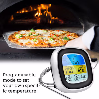 Anpro Termometer Makanan Digital Daging Kopi Susu Touch Screen 1 Probe - HY-2702 - Black — gambar 3