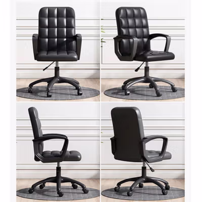 Comfort Kursi Kerja Kantor Office Chair Lift Swivel Leather - C032 - Black — gambar 3