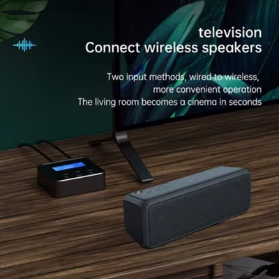VIKEFON Wireless Bluetooth Audio Transmitter Receiver 5.0 AUX 3.5mm - C39S - Black — gambar 3