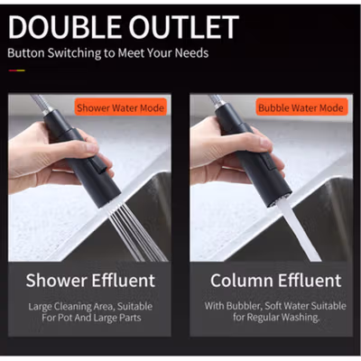 FACAZ Keran Wastafel Sensor Sentuh Pull Out Sink Faucet 360 Rotation - FAC36 - Black — gambar 3