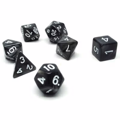 Dadu Dungeons & Dragons Polyhedral Board Game Dice Set - Black — gambar 3