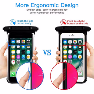 FONKEN Casing Anti Air Smartphone Case 4-6.5 Inch Smartphone - C21-12-3 - Black — gambar 3