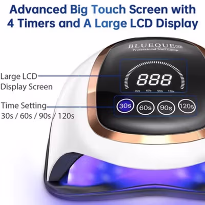 BLUEQUE Pengering Kutek UV Lamp Nail Dryer 168W - BQV3 - White — gambar 3