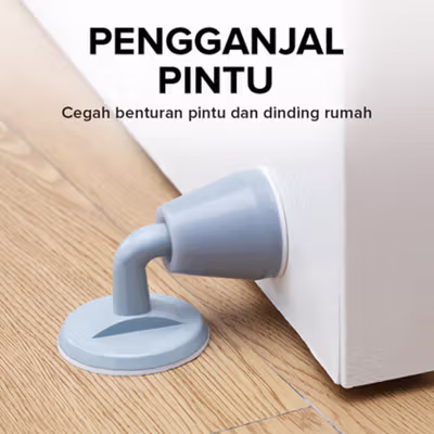 ALLIHOUSE Karet Penahan Pintu Rumah Silikon Door Stopper - CAL157 - Gray — gambar 3