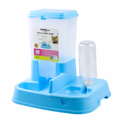 TaffHOME Tempat Makan Anjing Kucing Pet Food Dispenser - PET0640 - Blue — gambar 3