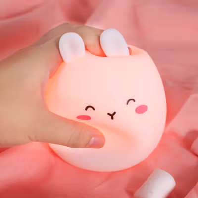 ANTINIYA Lampu Tidur LED Model Kelinci 7 Color USB Rechargeable 1.2W - M22 - White — gambar 3