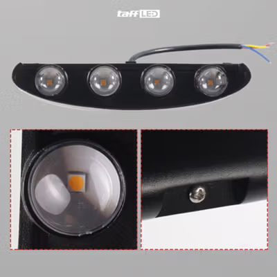 TaffLED Lampu Hias Dinding Outdoor Waterproof Warm White 3500K 8W - RL-B15 - Black — gambar 3