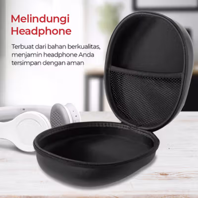 TaffSTUDIO Kotak Penyimpanan Headphone Hard Shell Waterproof Case - PH-HE1 - Black — gambar 3
