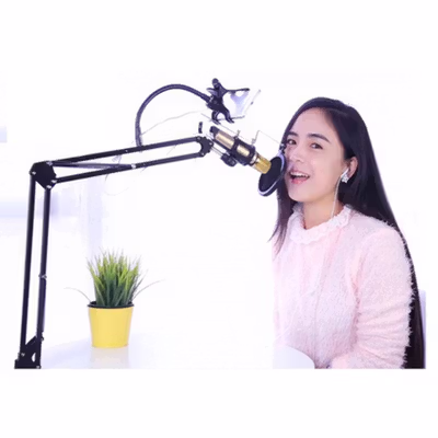 TaffSTUDIO Condenser Microphone Stand Holder 360 Lazypod Clamp - NB-35 - Black — gambar 3