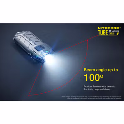 NITECORE Senter LED Keychain Rechargeable Waterproof IP65 55 Lumens - Tube V2.0 - Black — gambar 3