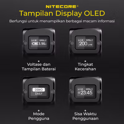 NITECORE Senter LED Mini USB Recharge Cree XP-L HD V6 1000 Lumens - TUP - Black — gambar 3