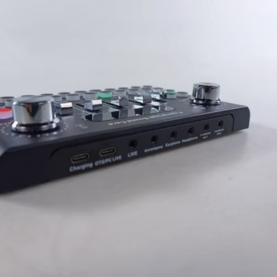 Woopower Mixer USB Sound Card Amplifier Bluetooth Live Broadcast - F8 - Black — gambar 3