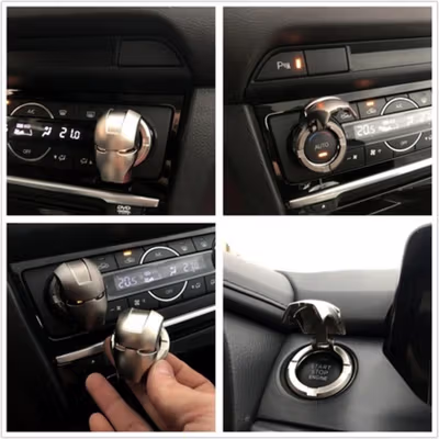 MVL Dekorasi Cover Tombol Start Stop Engine Mobil Car Button Iron Man - MV01 - Silver — gambar 3