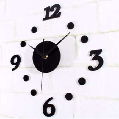 Taffware Jam Dinding DIY Giant Clock Creative Design 30cm - DIY-06 - Black — gambar 3
