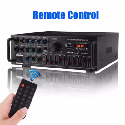 Sunbuck Audio Amplifier Bluetooth EQ Karaoke FM Radio 2000W - AS-336BU - Black — gambar 3